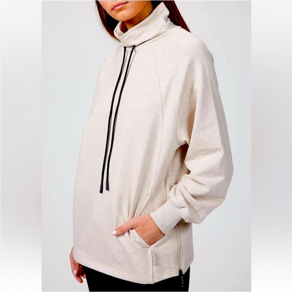 Varley Atlas Sweatshirt Size XS Beige Marl Workout Gym Yoga
